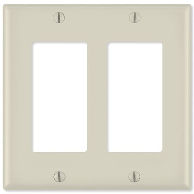 Leviton Decora Wallplate, 2-Gang, Light Almond